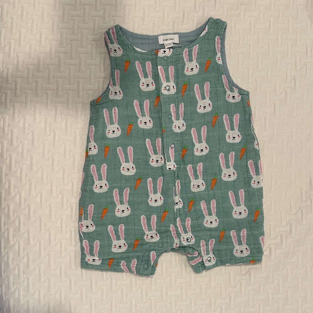 Angel Dear Bunny and Carrot Print Romper